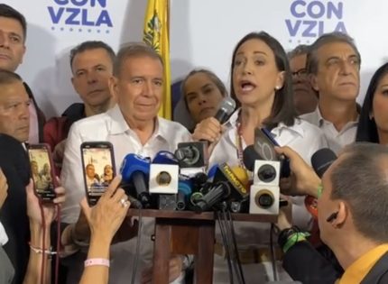 María Corina Machado: «La oposición ganó en toda Venezuela»