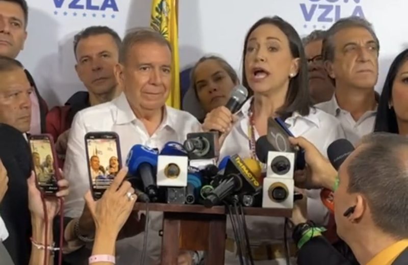 María Corina Machado: «La oposición ganó en toda Venezuela»