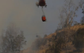 Dispararon contra helicóptero que combatía incendio forestal en Arauco