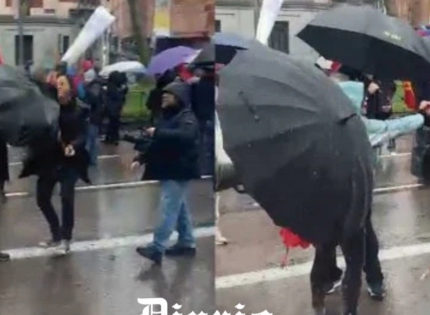 Violentos ‘feministas’ del 8M agreden a Cake Minuesa, reportero de OKDIARIO