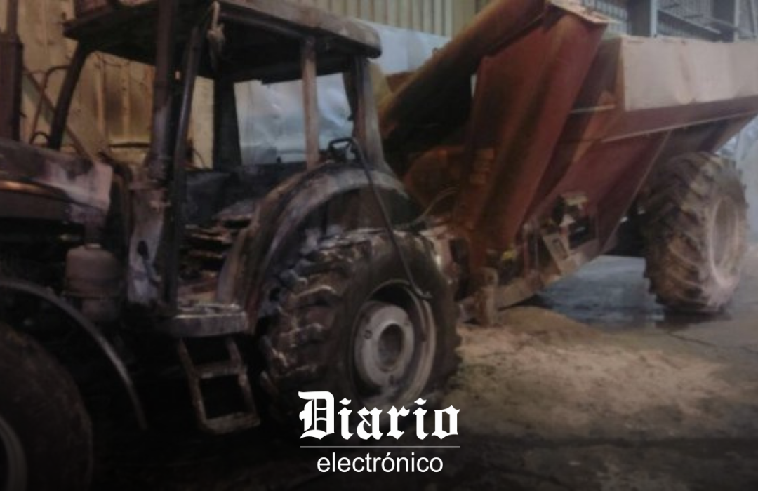 tentado incendiario dejó tres máquinas quemadas en ruta entre Lautaro y Curacautín