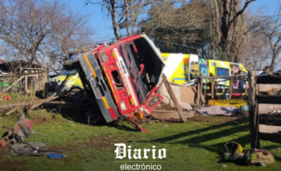 Conductor de carro de Bomberos que volcó en La Araucanía estaba bajo los efectos del alcohol